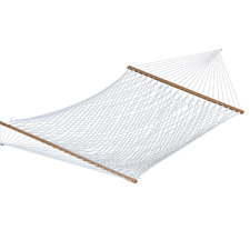 White Double Beech Wood & Polyester Hammock