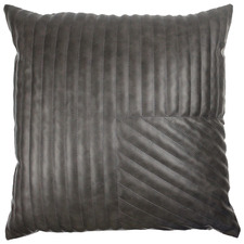 Charcoal Quilted Milan Faux Leather Cushion