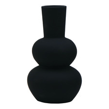 Black Ripple Tate Ceramic Vase