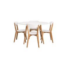 Oslo White Round 5 Pce Dining Set