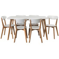 Long White Oslo 7 piece Dining Set