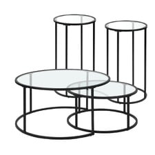4 Piece Coco Round Nesting Coffee & Side Table Set