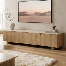 180cm Tivoli 4-Door Travertine-Look Entertainment Unit
