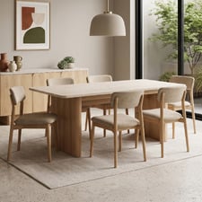 Tivoli Travertine-Look Dining Table