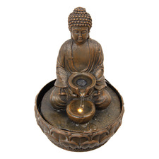 Brown Rulai Buddha Fountain with LED