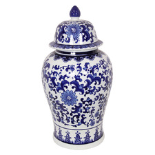 Blue Willow Ceramic Ginger Jar