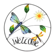 Welcome Dragonfly & Daisy Wall Accent