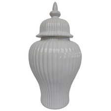 White Ripple Ruby Dolomite Urn