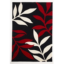 Stunning Leave Black Tufted Rug