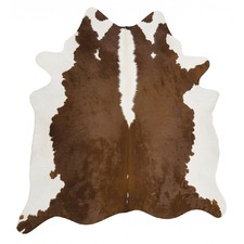 White & Brown Cow Hide Rug