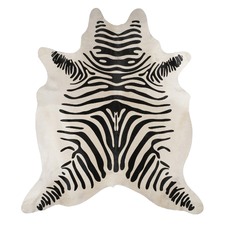 Zebra Cow Hide Rug