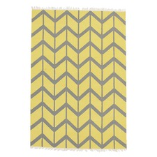 Imogen & Baker Yellow Soft Cotton Reversible Rug