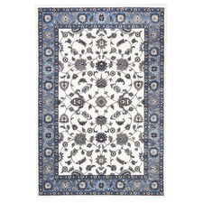 Classic Rug White with Blue Border