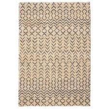 Safavid Natural & Black Woven Jute Rug