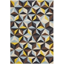 Crystal Designer Wool Blue Rug