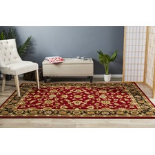 Classic Red with Black Border Traditional Rug
