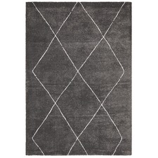 Charcoal & Ivory Soft Moroccan-Style Rug