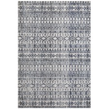 Charcoal, Navy & Natural Distressed Exotic Rug