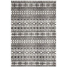 Ivory & Charcoal Distressed Exotic Rug