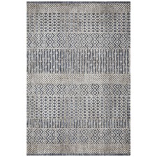 Charcoal, Navy & Natural Distressed Rug