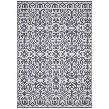 Silver & Navy Hand-Woven Modern Tribal Rug