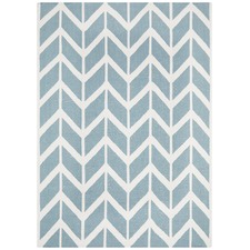 Chevron Flat Weave Rug Blue