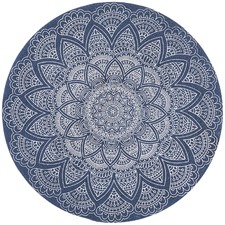 Blue Coastal Hand Braided Cotton Rug