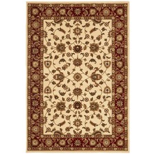 Classic Ivory with Red Border Traditional Rug