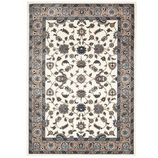 Classic Rug White with Beige Border