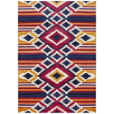 Multi-coloured Sunset Pastel Boho Geometric Rug