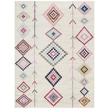 Ivory & Pastel Boho Geometric Rug