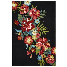 Dori Black & Tropical Hand Tufted Indoor/Outdoor Rug