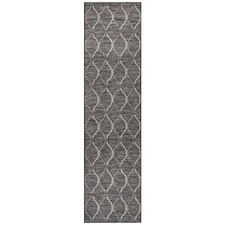 Black & Natural Trellis Flat-Woven Indoor/Outdoor Rug