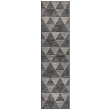Black & Natural Triangles Flat Woven Indoor/Outdoor Rug