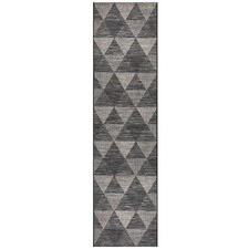 Black & Natural Triangles Flat Woven Rug