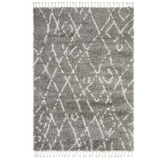 Pebble Grey Zohra Fringed Rug