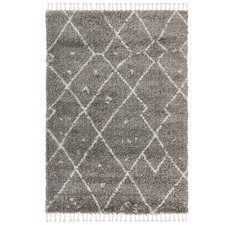 Pebble Grey Samira Fringed Rug
