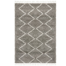 Pebble Grey Buchra Fringed Rug