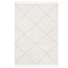 Ivory & Pink Nahla Fringed Rug