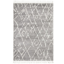 Silver & Ivory Zohra Fringed Rug