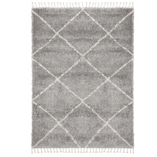 Silver & Ivory Nahla Fringed Rug