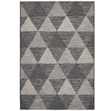 Black & Natural Triangles Flat Woven Indoor/Outdoor Rug