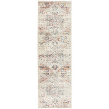Cream Vintage-Style Transitional Distressed Runner