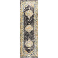 Yellow & Charcoal Transitional Distressed Runner