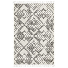 Casey Natural White & Black Hand Loomed Pure Wool Rug