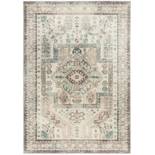Silver Power-Loomed Bohemian Rug