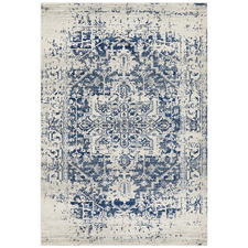 Bone, White & Navy Art Moderne Cezanne Rug