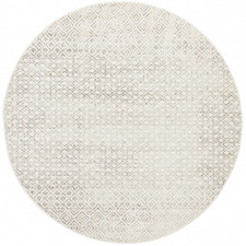 Grey Art Moderne Suzanne Power-Loomed Jute Round Rug