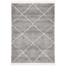 Silver & Ivory Nahla Fringed Moroccan Rug