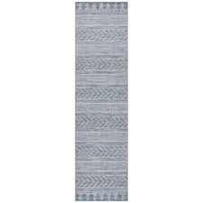 Blue & Natural Flat-Woven Indoor/Outdoor Runner